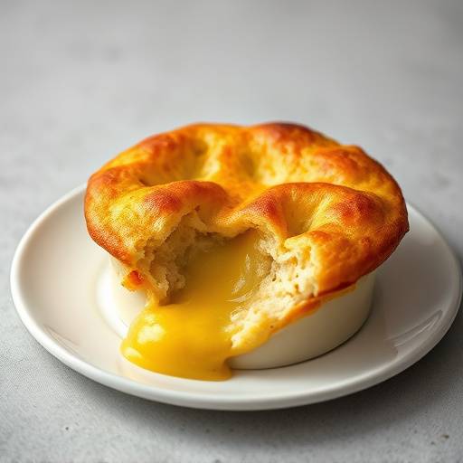 A beautifully presented dish of Bobotie, golden brown and topped with a creamy egg custard.