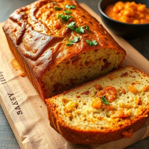 A quarter loaf of bread filled with flavorful Durban curry.