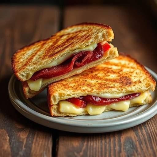 Image of Biltong and Cheese Toasties, a quick and easy snack